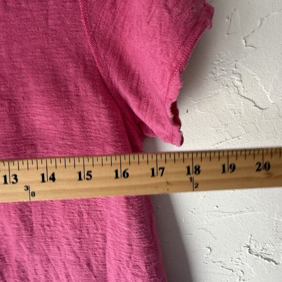 Cut Loose Women's Small Oversized Pink Cotton Short Sleeve Shirt Lightweight - Picture 7 of 8